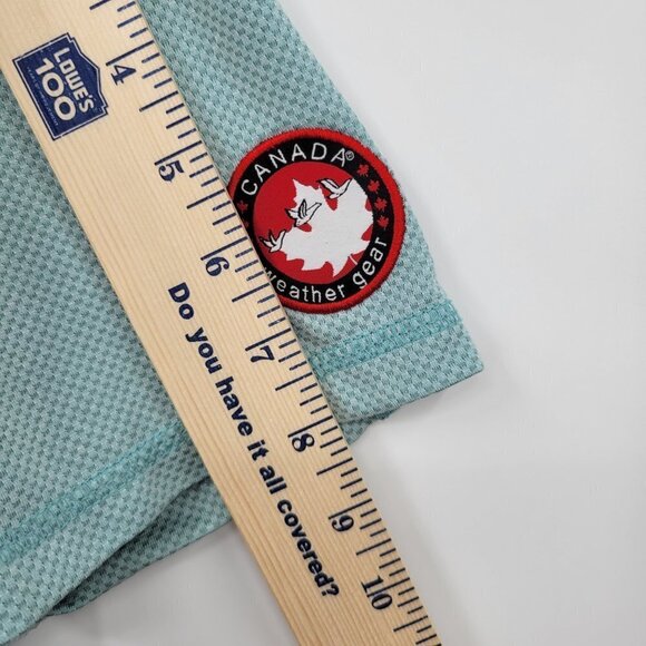 Canada Weather Men Green Knit Short Sleeve Collar Neck Polo Shirt Top Size Large - Picture 8 of 9